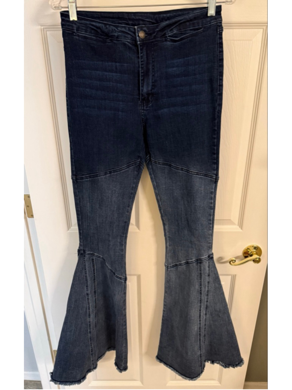 Saints & Hearts Ombre Panel Flared Denim Jeans Size M Boho